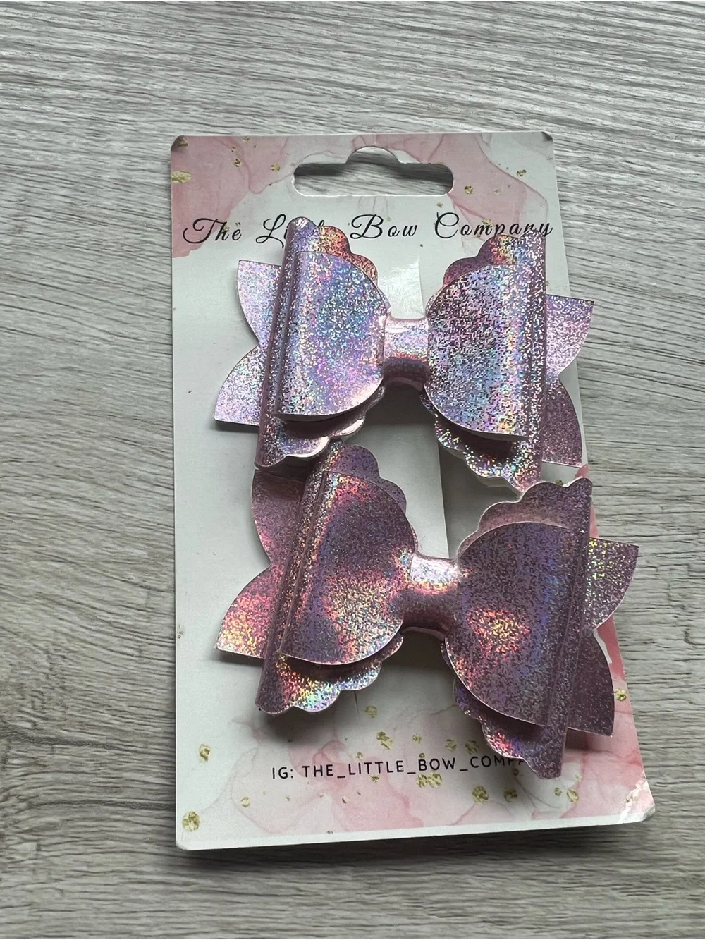 Kids Glitter Pink Bow Clips - Sparkle Pair